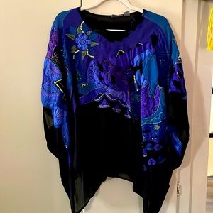 Vintage Chicos beaded batwing tunic